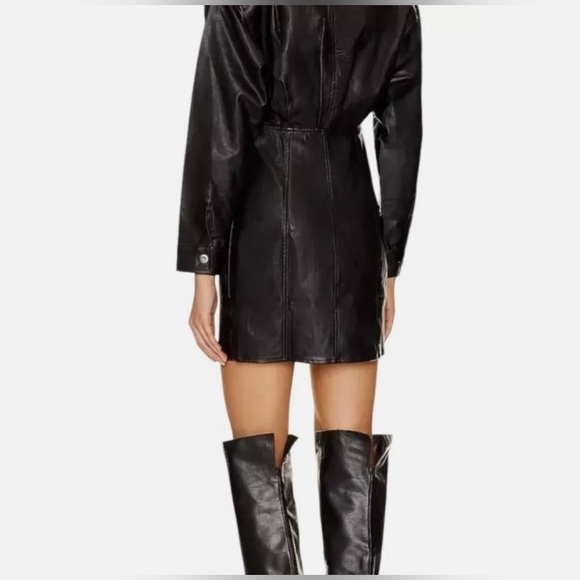 NWOT FREE PEOPLE X REVOLVE Amber Faux Leather Mini Dress - Picture 2 of 11